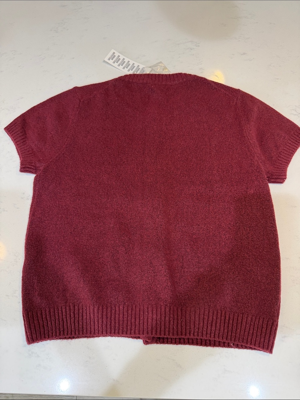 Kimchi Blue Short-Sleeve Burgundy Cardigan - Picture 4 of 5